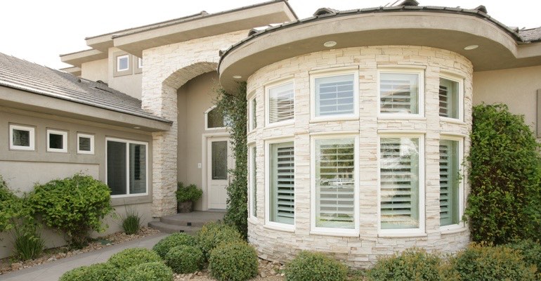 Exterior view of shutters Houston home